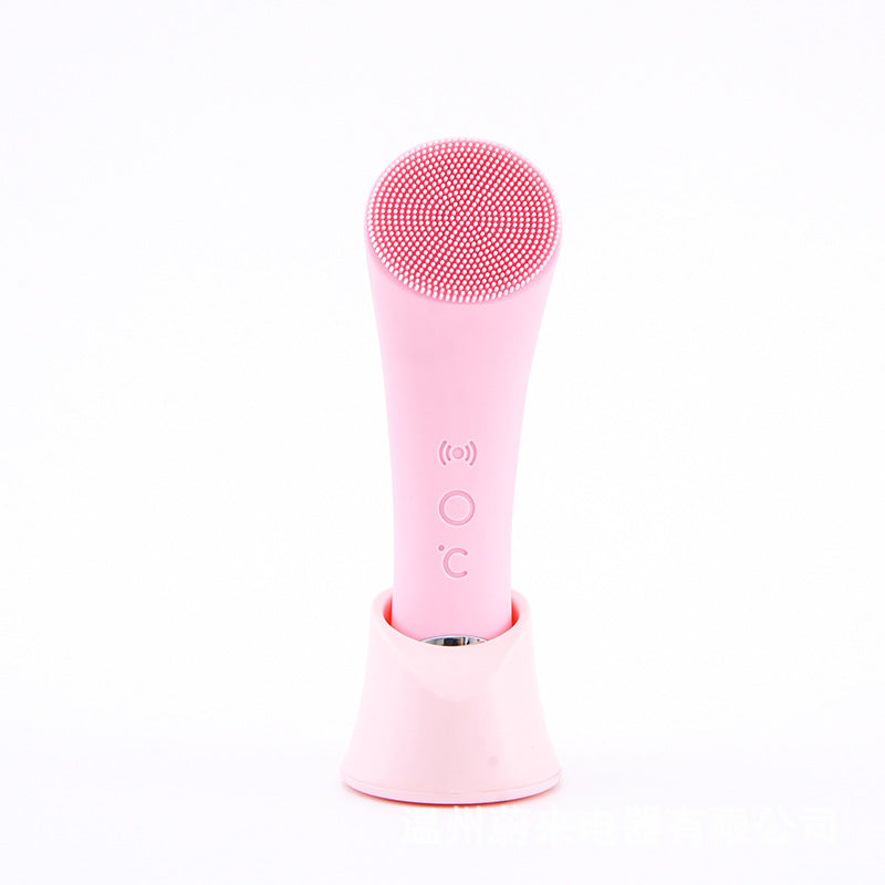 Silicone Facial Cleansing Brush with Vibration & Heating | Hello My Glow