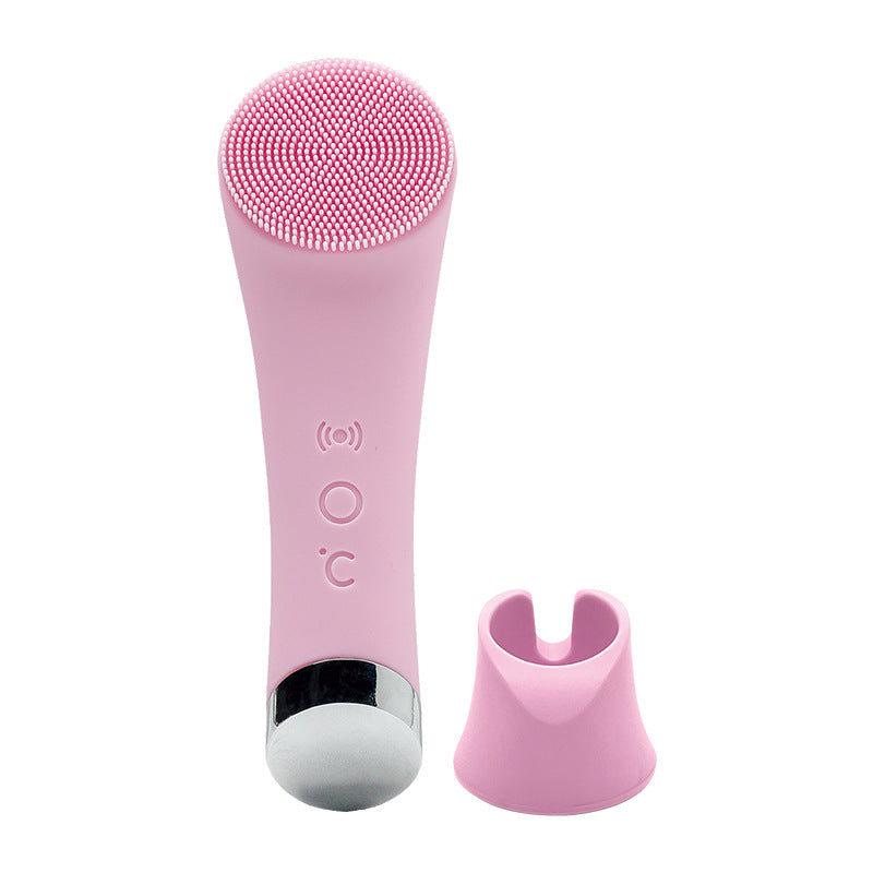 Silicone Facial Cleansing Brush with Vibration & Heating | Hello My Glow